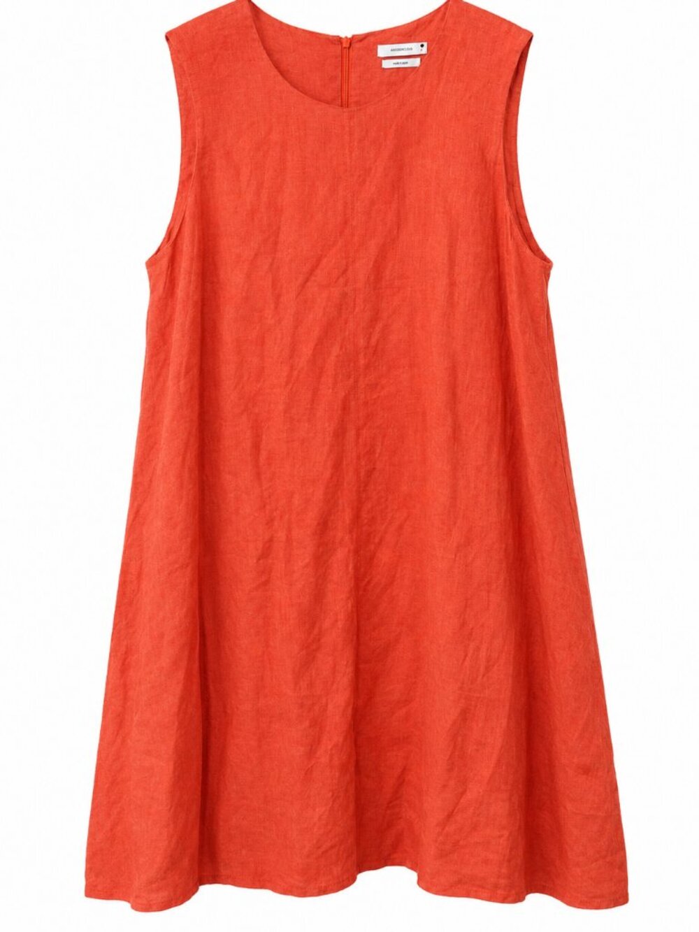 Reserved Coral Linen Shift Dress XL Sleeveless A-Line Lagenlook Back Zip EU